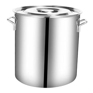 Magideal - Olla De Sopa De Acero Inoxidable Para Atender Estofado, Sopa, Olla Hirviendo, Utensilios De Cocina, Olla De Fondo Compuesto Fácil De Limpiar Para Come