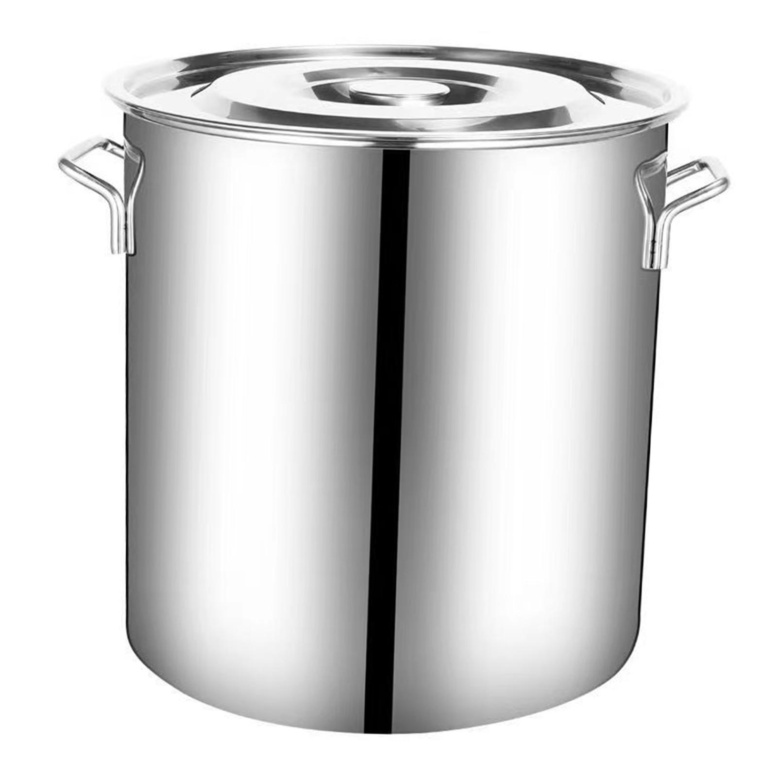 Magideal - Olla De Sopa De Acero Inoxidable Para Atender Estofado, Sopa, Olla Hirviendo, Utensilios De Cocina, Olla De Fondo Compuesto Fácil De Limpiar Para Come