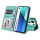 thumbnail image 2 of Funda tipo cartera FOXDOCK para Xiaomi Redmi Note 13 4G , diseño girasol en relieve, cuero PU, cierre magnético, soporte y tarjetero, 2 of 5