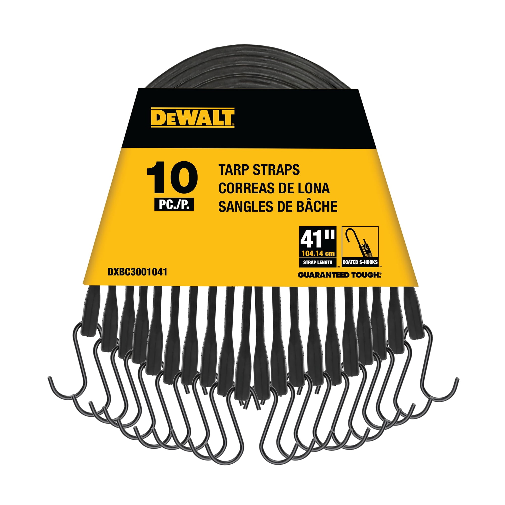 Correas De Lona De Goma Dewalt Dxbc3001041 Negras 41, Paquete De 10