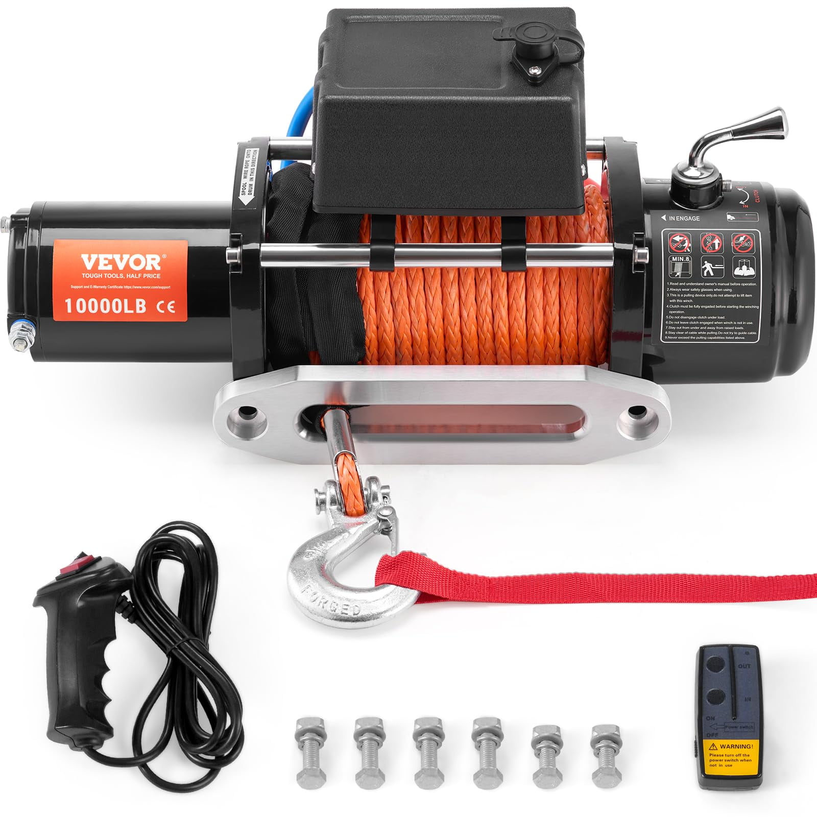 Cabrestante Eléctrico Vevor Para Camión Y Remolque Jeep 12v Dc De 10.000 Libras