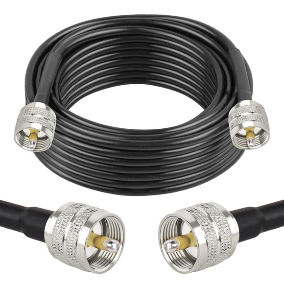 Cable coaxial XRDS-RF RG58 de 50 ohmios y 30 pies con PL-259 UHF macho
