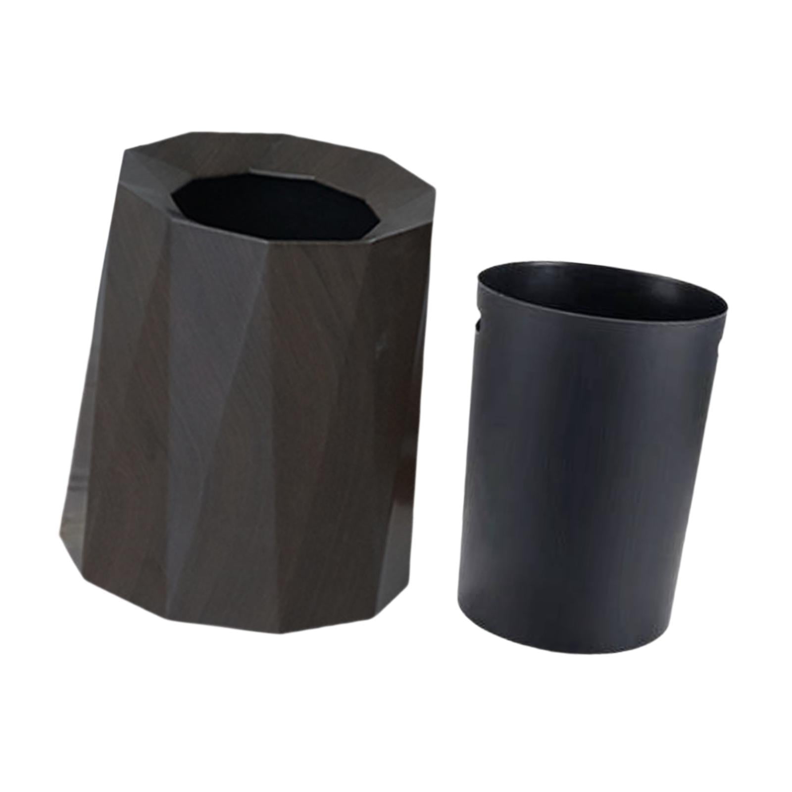 Magideal - Cubo De Basura Para El Hogar, Contenedor De Basura Doble, Cubo De Basura Pp, Tamaño Elegante, Adecuado Para Dormitorio, Sala De Estar, Cocina, Baño, O Color Nogal
