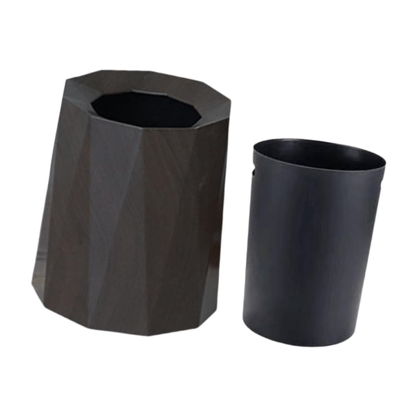 Cubo de basura para el hogar, contenedor de basura doble, cubo de basura PP, tamaño elegante, adecuado para dormitorio, sala de estar, cocina, baño, o Color nogal