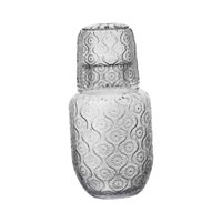 Bothyi - Juego De Jarra De Agua Y Vidrio Junto A La Cama, Patrón Tallado Para Decoración Del Hogar, Resistente