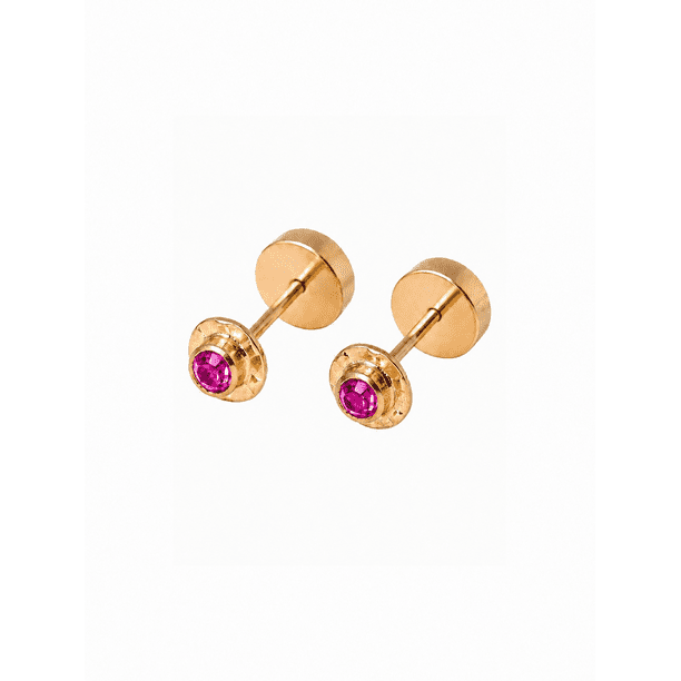Aros Abridores Chatón Circón 4mm N1 Oro 14k Bebé