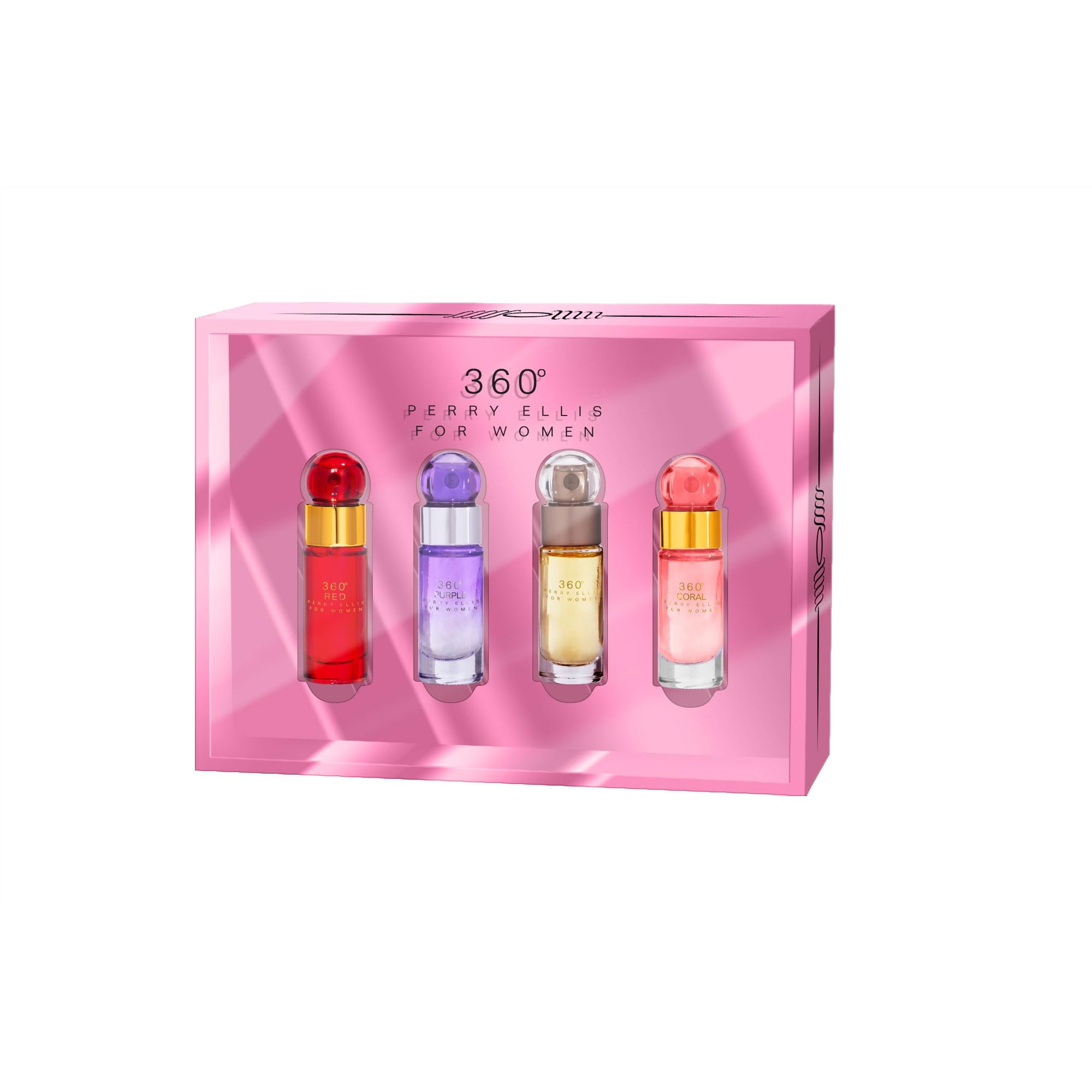 Miniset De Regalo Perfume Perry Ellis 360° Para Mujer, 4 X 7 Ml