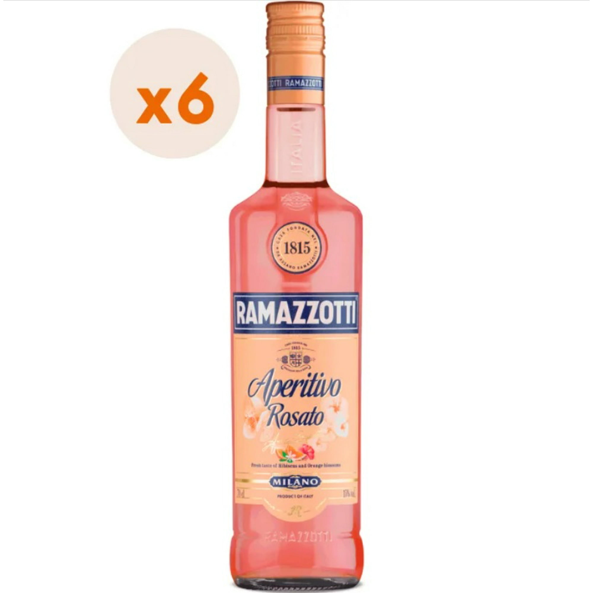 6X Licor Ramazzotti Aperitivo Rosato 15° 700Cc