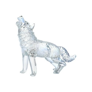 Veat00L - Imagen De Lobo De Cristal, Hecha A Mano, Decoración De La Estatua De Lobo De Los Amantes Del Lobo De Cumpleaños Y Navidad, Colección De Animales De Vidrio, Compacta Y Exquisita