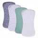 thumbnail image 5 of 4 Packs Ultra-Soft Cotton Burping Clothes - Large, Absorbent, Waterproof Baby Burp Cloths In Cute Unisex Designs, 5 of 5