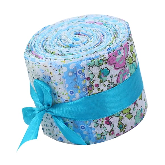 20 Piezas De Rollo De Gelatina De 2,4 Pulgadas De Algodón Floral Para Manualidades, Costura Enrollable, Color Azul
