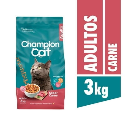 Alimento Seco Gato Adulto Sabor Carne Bolsa 3 Kg Champion Cat