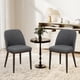 thumbnail image 1 of Sillas de comedor COLAMY tapizadas, juego de 2 con patas de madera, color gris claro, 1 of 5