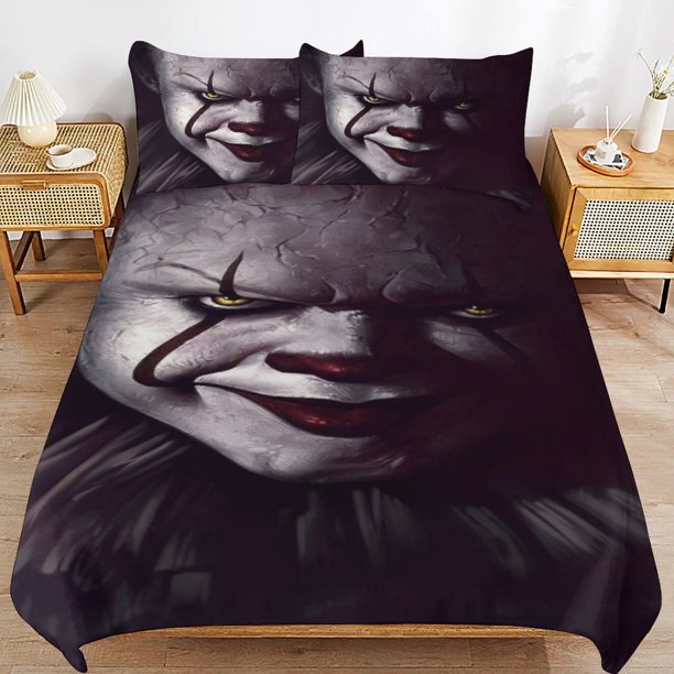 Pennywise Bedding Set Duvet Cover Comfortable and Lightweight Cartoon Bedding 3 Piece Bed Set