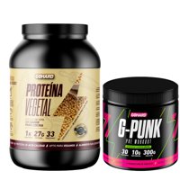 Gohard - Proteina Vegetal 33 Serv. 1Kg Sin Sabor & Pre Entrenamiento G-Punk 30 Serv