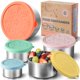 thumbnail image 1 of Set de 5 recipientes de acero inoxidable Everusely Bright Collection, 1 of 9
