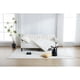 thumbnail image 3 of Elena Twin Size Beige Velvet Upholstered Daybed, Ribbed Tufted Backrest, Daybed in Lavish Modern Design, Richly Hued Foam Comfort, 3 of 3