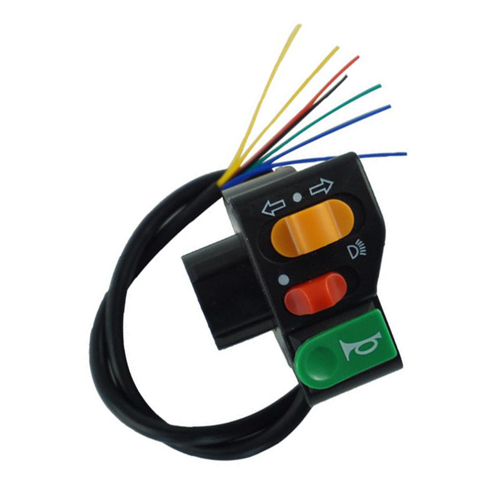 Magideal - Interruptor De Manillar De Motocicleta Universal, 22 Mm, 7/8 "", 3 Botones De Control En 1, Interruptor De Botón De Encendido / Apagado, Apto Para