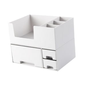 Magideal - Organizador De Escritorio Con Cajones Para Guardar Maquillaje, Multifuncional, Resistente, Para El Hogar, Para Trabajadores De Oficina Blanco