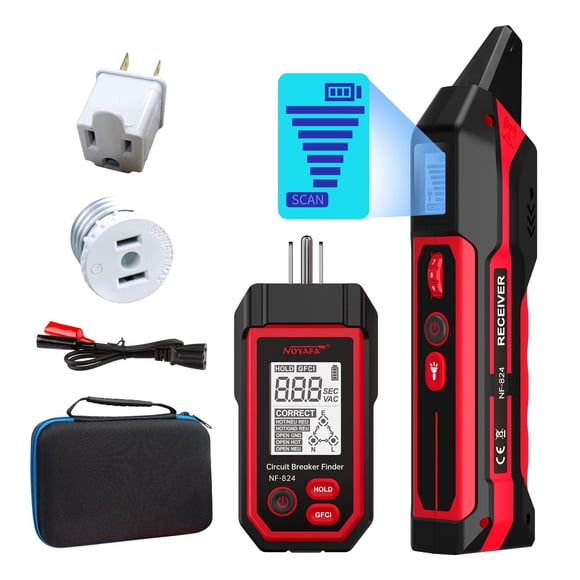 Probador GFCI con pantalla LCD NOYAFA NF-824 con buscador de disyuntores