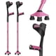 thumbnail image 1 of Muletas de antebrazo Hopelight plegables, rosa y negro, ajustables, 1 of 8