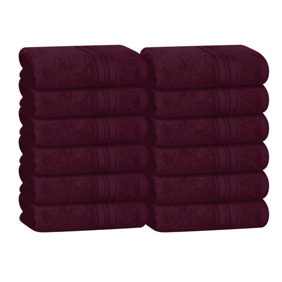 Paños de Algodón BOUTIQUO Pack de 12 30 × 30 cm Color Burdeos