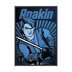 Creango - Cuadro Poster Enmarcado Star Wars Anakin Decorativo