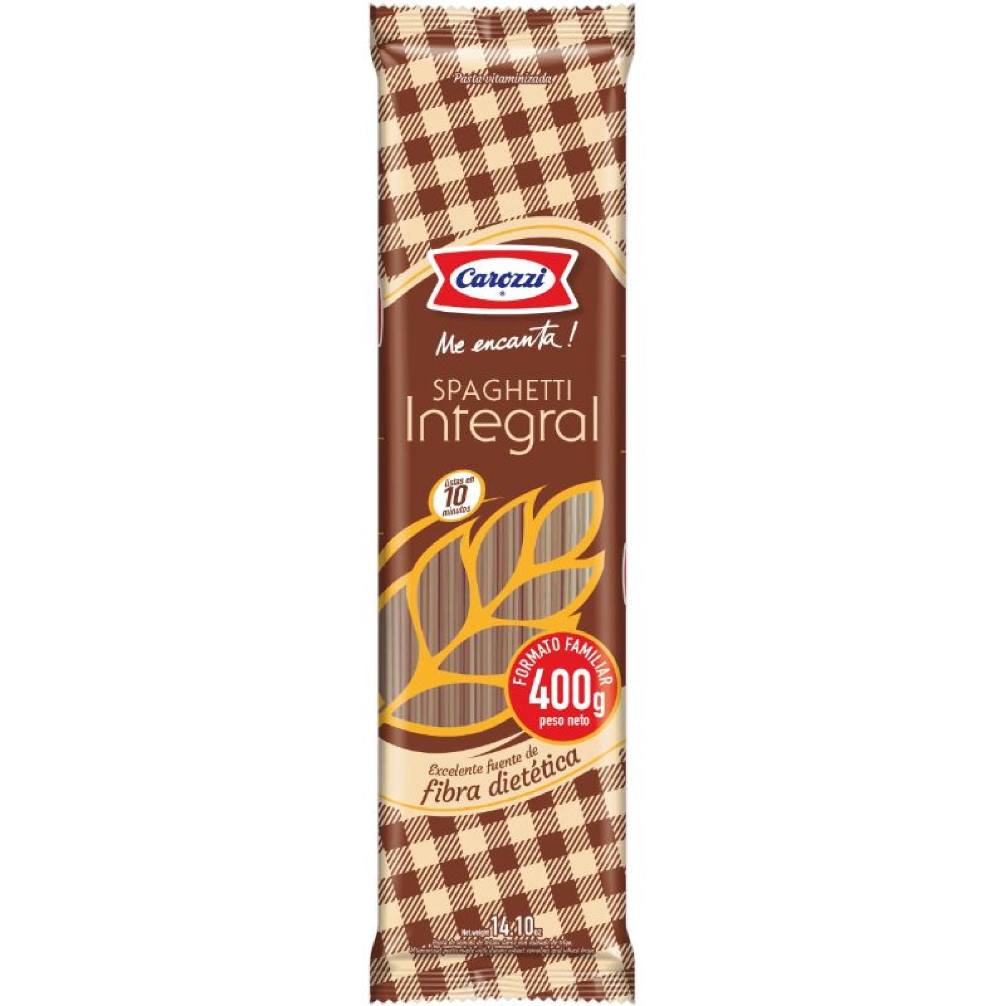 Fideo Pasta Integral Spaghetti N°5 Bolsa 400 g Carozzi