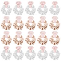 Bothyi - 20 Lazos Elásticos Para El Pelo, Tocados Para Regalos De Boda, Color Blanco Champán