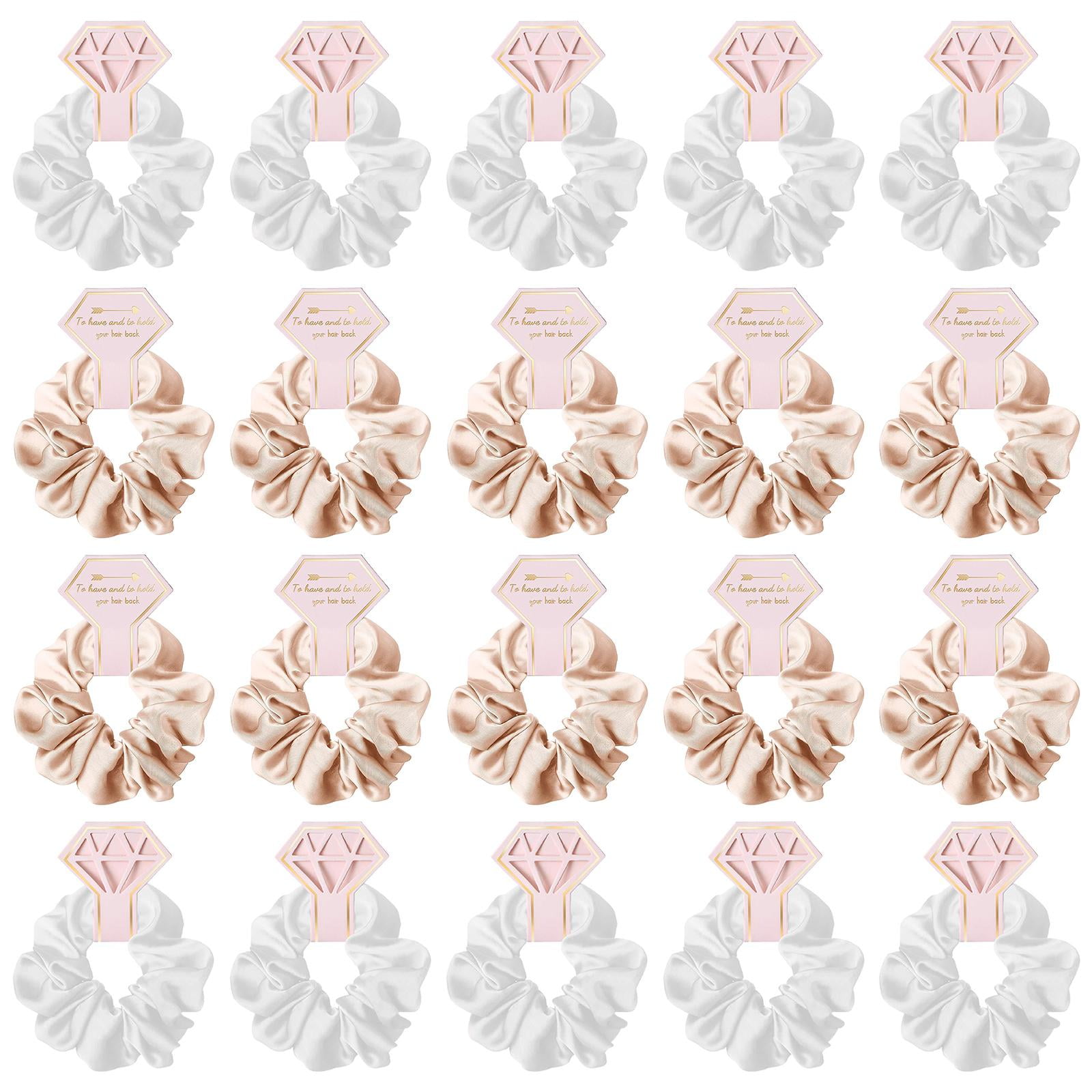 Bothyi - 20 Lazos Elásticos Para El Pelo, Tocados Para Regalos De Boda, Color Blanco Champán