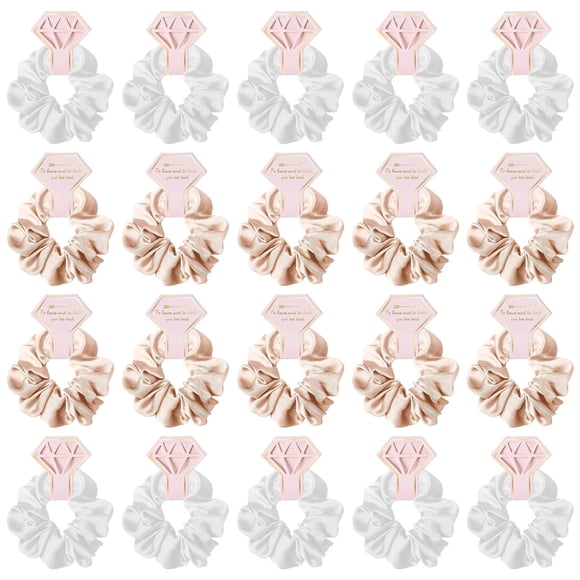 20 Lazos Elásticos Para El Pelo, Tocados Para Regalos De Boda, Color Blanco Champán