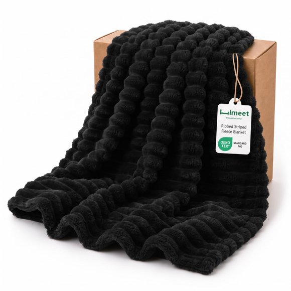 Manta HIMEET Queen 229 × 229 cm 300 GSM de Forro Polar Acanalado