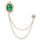 thumbnail image 1 of Uxcell Broches de Cadena Colgante con Gemas, Broches de Gemas para Trajes de Hombre, Tono Dorado Verde, 1 of 7