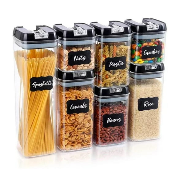 Set De 7 Contenedores Hermeticos De Plastico Cocina Despensa