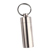 Magideal - Mini Pastillero, Llavero De Acero Inoxidable, Herramientas Portátiles Para Exteriores, Contenedor Organizador Duradero Sellado, Resistente Al Agua Par A