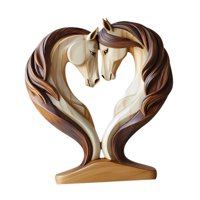 Bothyi - Adorno Decorativo De Caballo Con Base De Madera Para Mesa De Salón O Tienda.