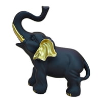 Bothyi - Estatua De Elefante Negro Con Trompa Arriba, Adorno Fengshui Para Gabinetes Versátil