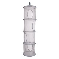 Magideal - Cesta De Almacenamiento De Juguetes Plegable Multifuncional, 4 Compartimentos, Malla Colgante, Organizador De Almacenamiento, Red Para Baño, Calcetine Gris