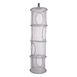 Magideal - Cesta De Almacenamiento De Juguetes Plegable Multifuncional, 4 Compartimentos, Malla Colgante, Organizador De Almacenamiento, Red Para Baño, Calcetine Gris