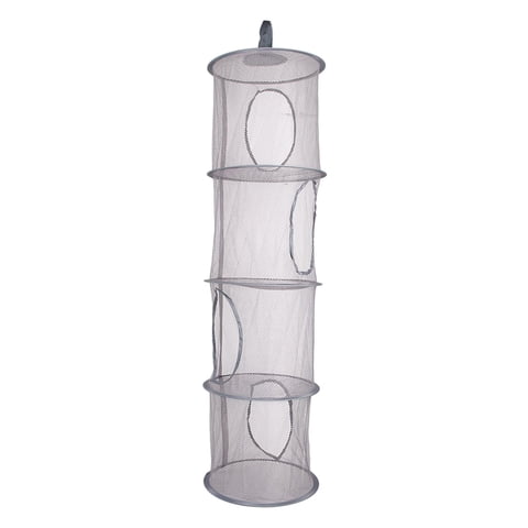 Magideal - Cesta De Almacenamiento De Juguetes Plegable Multifuncional, 4 Compartimentos, Malla Colgante, Organizador De Almacenamiento, Red Para Baño, Calcetine Gris