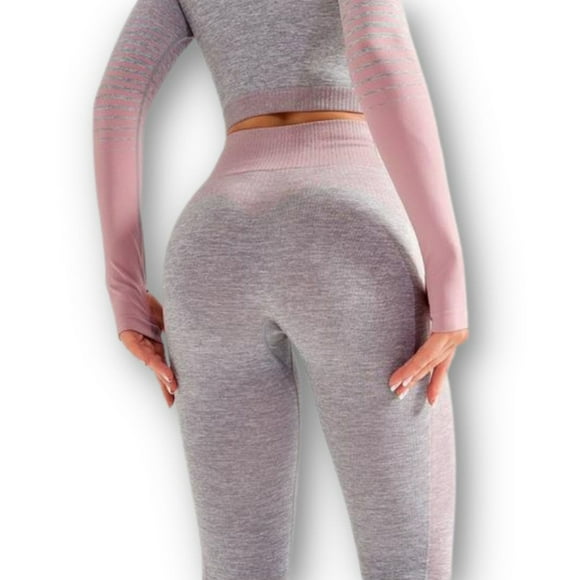 Conjunto de fitness de gimnasio de 2 piezas Rosado