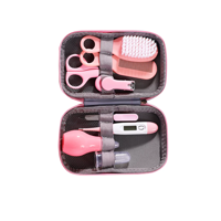 Genérico - Kit De Cuidado E Higiene Para Bebés Estuche Rosa Y Azul Termómetro Cortaúñas Nariz Limpia