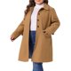thumbnail image 4 of Abrigo de mujer talla grande Agnes Orinda con cuello vuelto, abotonado, cálido, largo con bolsillo 2X Camel, 4 of 6