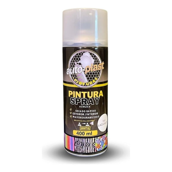 Barniz Spray Acrílico Multiuso 400 ml Autoplast 2 Válvulas gris