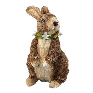 Bothyi - Encantadora Figura De Conejito De Paja De Pascua De 8 "", Adorno De Conejo, Estatua Para El Hogar Al Aire Libre