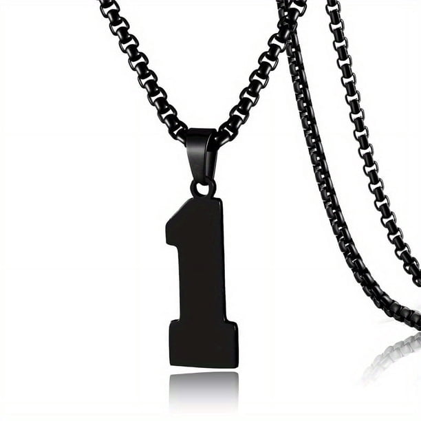 1pc Stylish Stainless Steel Men's Athletes Number Pendant Necklace - Perfect for Baseball, Basketball, and Football Teams - Long Chain Necklace with Sports Number - Ideal Gift for Boys