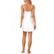 thumbnail image 3 of INSPIRE CHIC Camisón de Satén para Mujer con Escote en V, Encaje y Panel de Malla Transparente, Tirantes Ajustables, Vestido de Dormir Midi M Blanco, 3 of 6