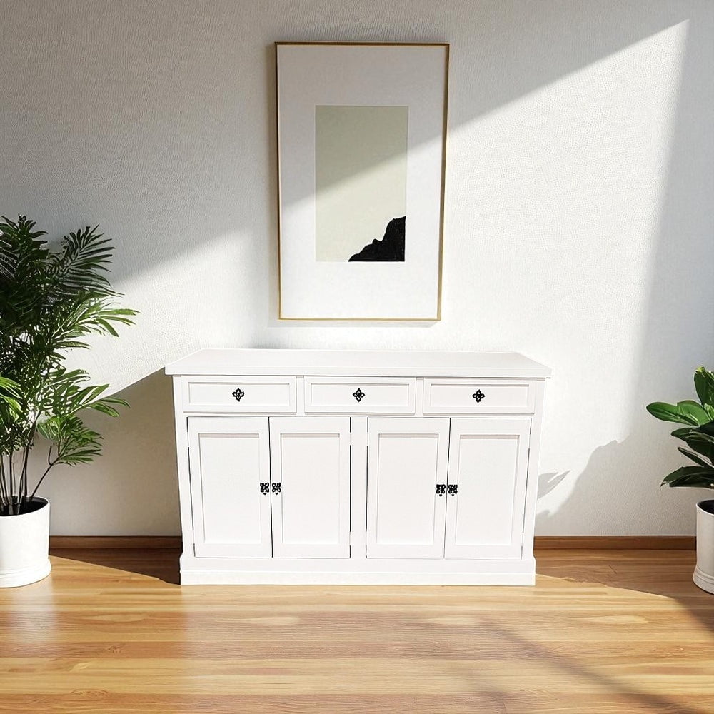 Arca Muebles - Buffet De Madera Cerrado Ethan 150x40x90 Color Blanco