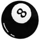 thumbnail image 1 of Alfombra Slothy Fafi 61 cm Bola 8 Blanco y Negro, 1 of 6