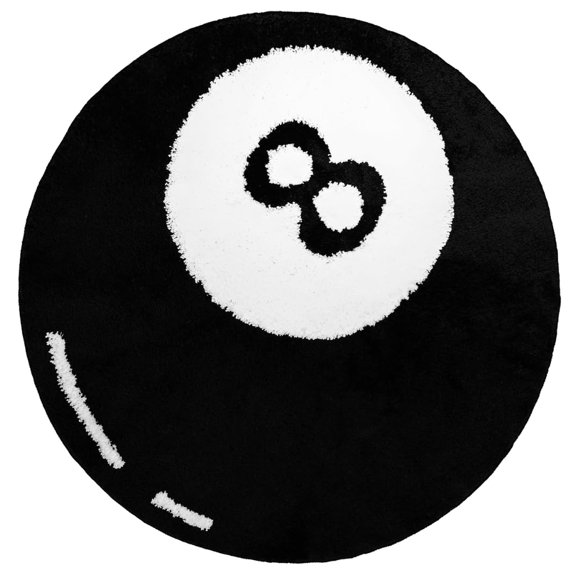 Alfombra Slothy Fafi 61 cm Bola 8 Blanco y Negro
